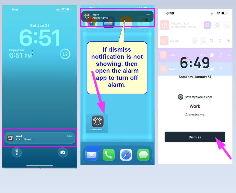 Open Alarm App To Turn Off Alarm
