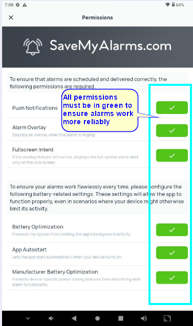 Ensure To Grant All Permission To Green Color