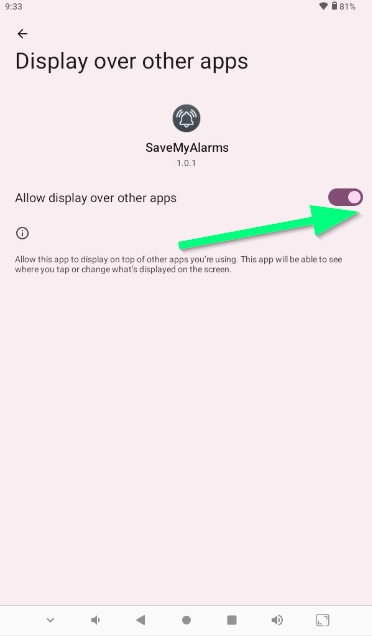 Allow To Display Over Other App